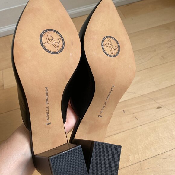 Adrienne Vittadini black slip on "Noril" Mule black block heel missize 8 & 9 - Picture 3 of 6